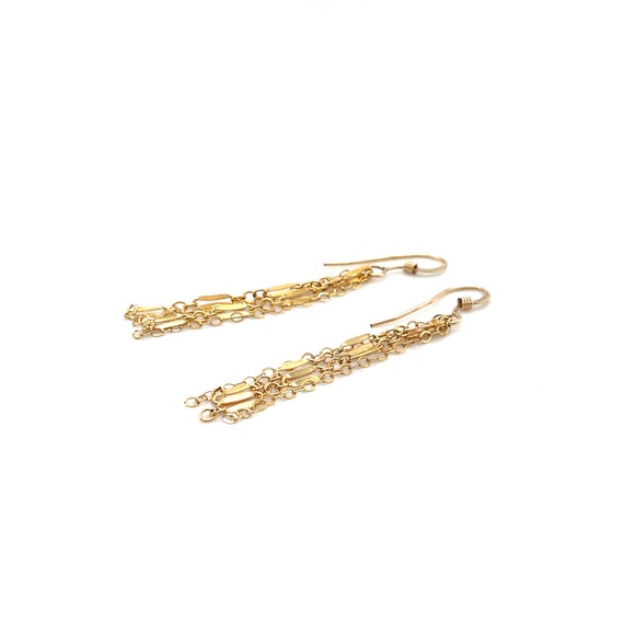 14k Gold Fill Chain Dangle Earrings, Minimalist G… - image 6