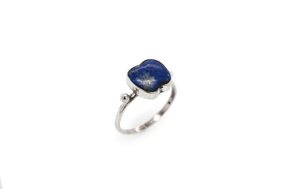 Sterling Silver Lapis Gemstone Ring, Lapis Solita… - image 1