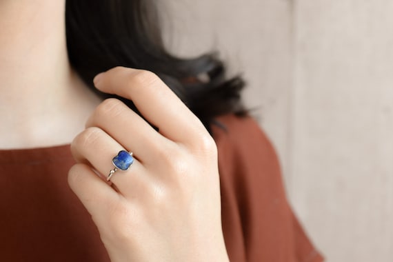 Sterling Silver Lapis Gemstone Ring, Lapis Solita… - image 3