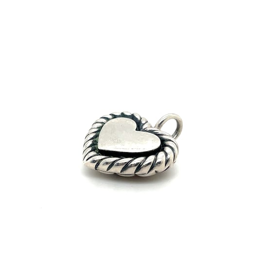 Solid Sterling Silver Puffy Heart Pendant, Sterli… - image 1