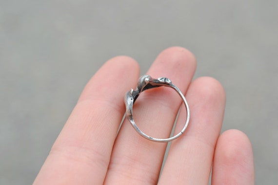 Sterling Silver Double Dolphin Ring, Sterling Dol… - image 2