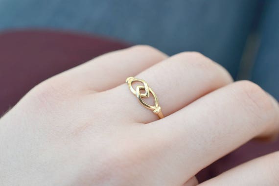 Delicate 18k Yellow Gold Ring, Minimalist Gold Jew
