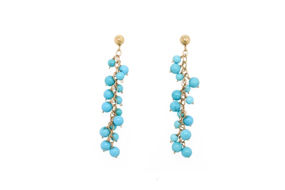 White gold turquoise earrings online