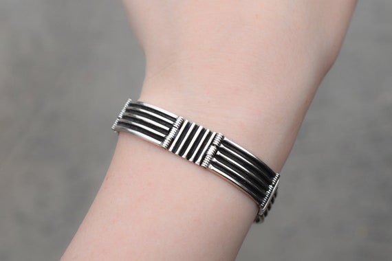 Solid Sterling Silver Unique Link Bracelet, Men's… - image 3