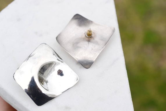 Sterling Silver Modernist Thumbprint Earrings, Mo… - image 5