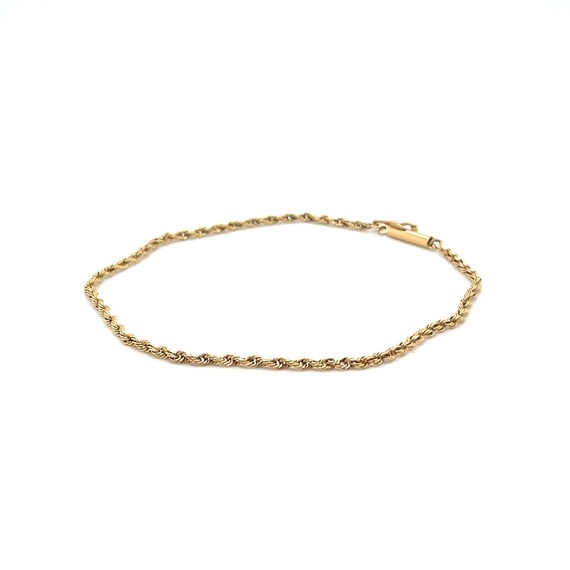 14K イエロー ゴールド ロープ リンク ブレスレット、ミニマ 14K イエロー ゴールド ロープ リンク ブレスレット、ミニマ
