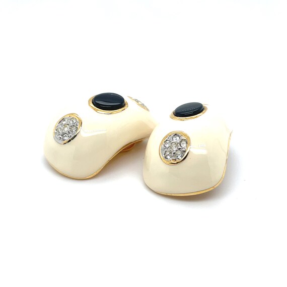 Gold Tone Designer KJL Kenneth J Lane Cream Ename… - image 2