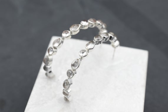 Orecchini Pendenti In Argento 925 Con Goccia Di Cristallo Di Rocca (quarzo Ialino) Naturale - Gioielli Cozzi Gioielli Per Donna - Nuovi