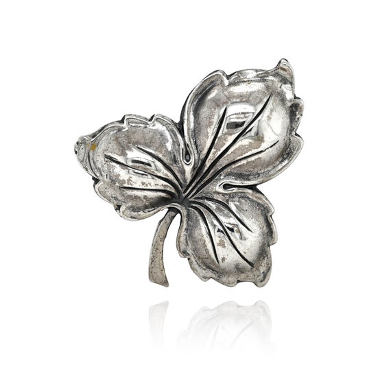 Sterling Silver JEWELART Leaf Brooch, Sterling Lea