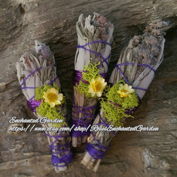 Small White Sage & Lavender Smudge/Wand Spiritual , Aura Healing, Purification, Home, Sacred Space Clearing