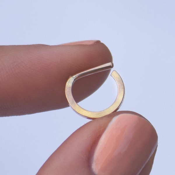 Square Septum - 14 k Gold Fill Septum Ring - Yellow or Rose Gold - 18 g or 16 g - Handmade - Custom Made to Order - Mini - Micro - Small