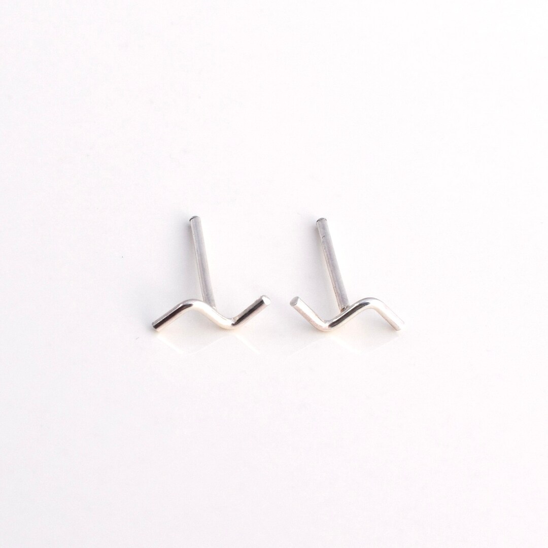 Squiggle Studs - Renegade Silver - Crimped Stud - Gold Filled ...