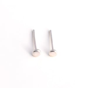Tiny Dot Stud Earrings - Sterling Silver - 3mm Circle Post Earring - Oxidized - Matte - Hammered - Ready to Ship - Renegade Silver
