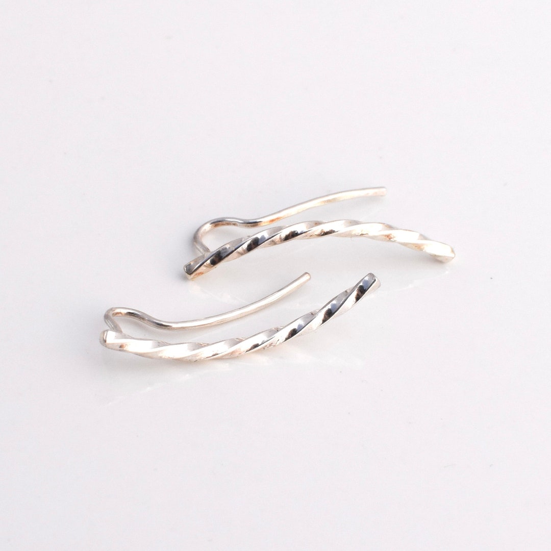 Twisted Ear Climber Sterling Silver Shiny Matte Oxidized Renegade ...