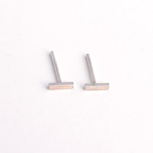 Micro Bar Studs - Sterling Silver Post Earrings - Staple Earrings - Simple - Minimalist - Handmade - Baby Studs - Small Dainty Line Earring