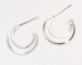 Crescent Moon Hoops - Renegade Jewelry - Sterling Silver - 14k Gold Filled Hoops - Moon Earrings - Celestial - Minimalist