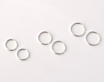 Tiny Hoops - Pair of Small Sleeper Hoops - Sterling Silver or Gold Fill - Universal Multiple Piercings - Cartilage - Simple Ear Hugger Tight