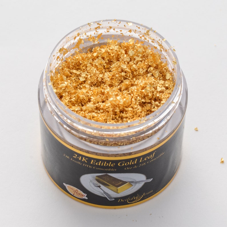 24K Edible Gold Leaf Powder Jar DeiAurum by CornucAupia Etsy