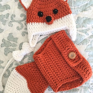 Crochet Newborn Fox Set Pattern