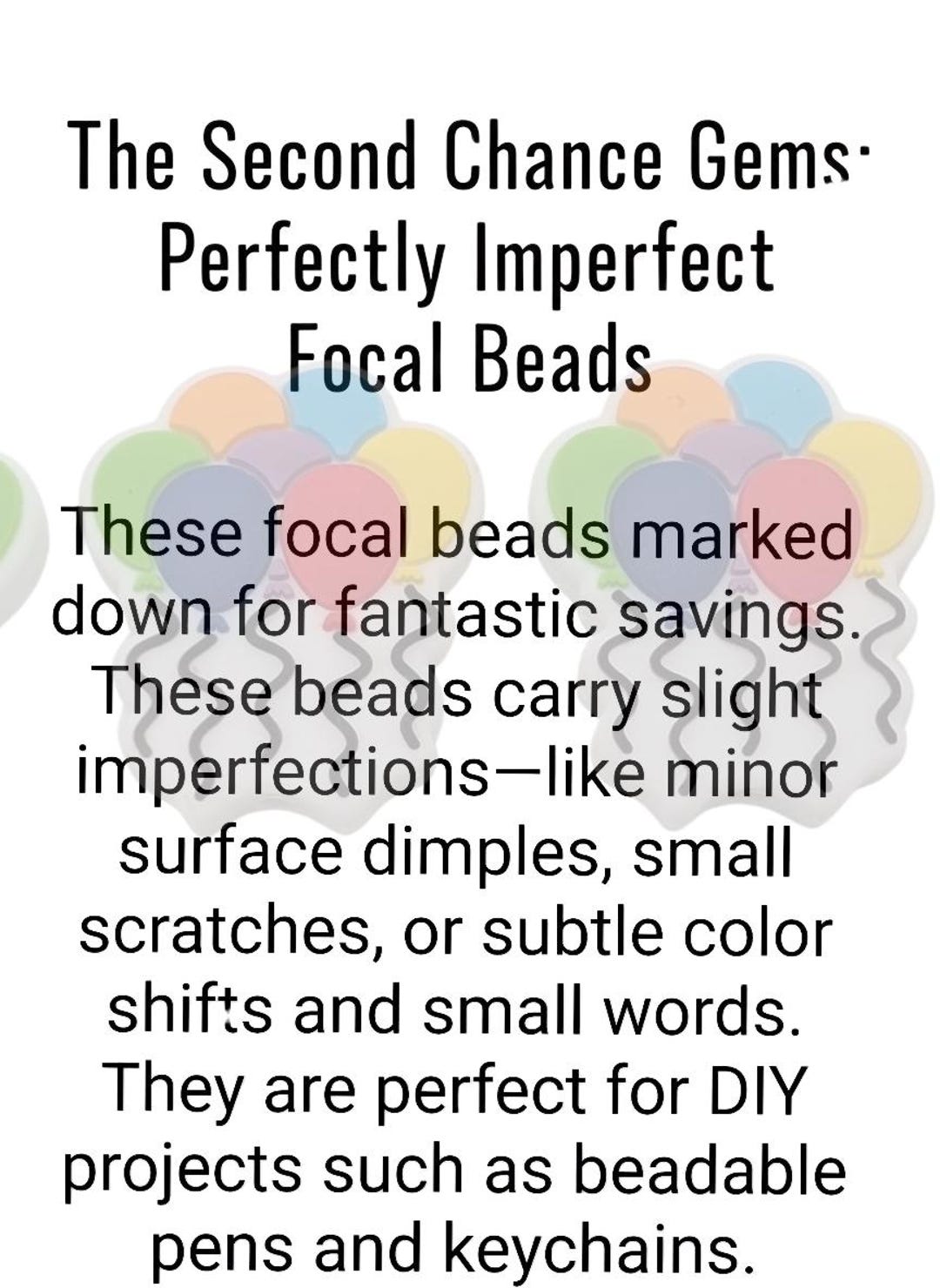 Defective - Party Balloons Focal Bead Only-silicone Beads-focal ...