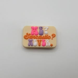 Me Sarcastic? Never-Focal Bead Only-Silicone Bead, Focal Silicone Beads, Silicone Beads for Pens-Focal Bead