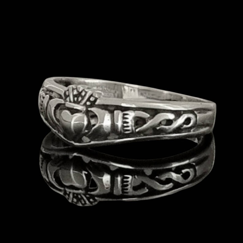 Claddagh Wishbone Ring Sterling Silver Celtic Knot Claddagh Ring Gold Irish Claddagh Ring Unisex Claddagh Ring Handmade in Ireland image 1