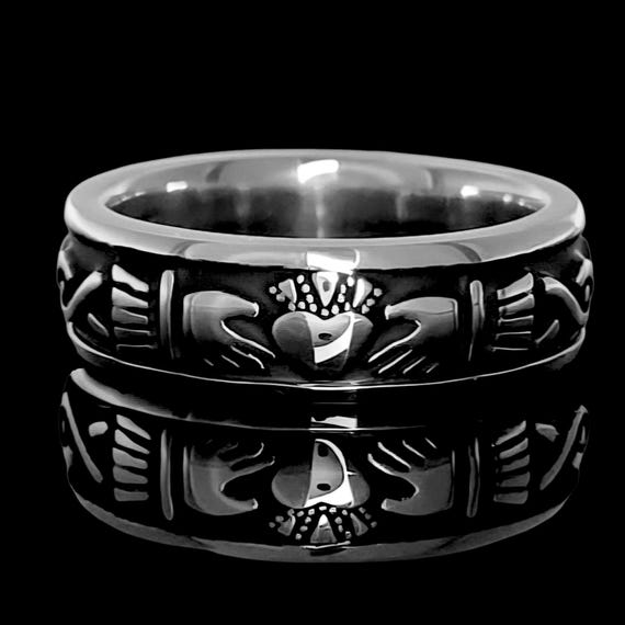 Claddagh Celtico Cuore Anello 925 Argento Sterling Sottile Love - Foto 4