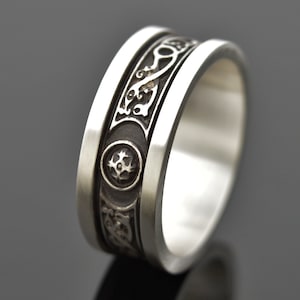 8mm Celtic Shield Band - Irish Silver  Ring - Ardagh Ring - Celtic Wedding Ring - Unique Wedding Band - Handmade in lreland - Free Shipping
