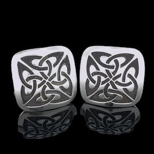 Dara Knot Cufflinks | Sterling Silver Trinity Knot Cufflinks | Gold Celtic Irish Cufflinks | Men's Jewelry | Designed and Made in Ireland