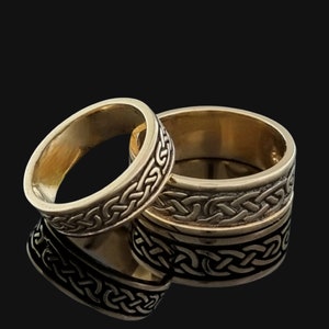 Celtic Knot Wedding Ring | Darkened Matching Wedding Ring | Sterling Silver Ring | Gold Irish Promise Ring | Designed and Made in lreland