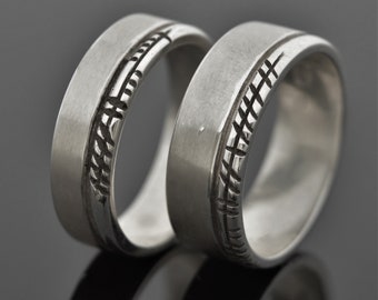 Personalized Ogham Ring | Irish Wedding Band | Unique Design | Handmade in Ireland | Celtic Ogham Wedding Band |  Free Worldwide Shipping