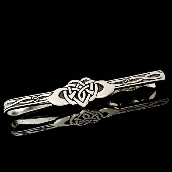 Sterling Silver Claddagh Knot Tie Bar | Unique Design | Handcrafted in Ireland