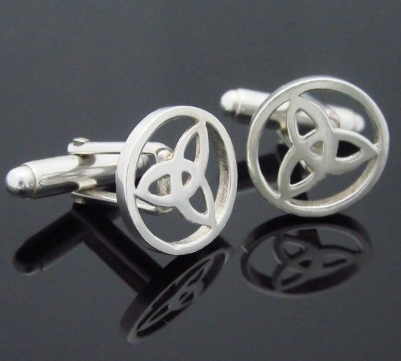 Rose Gold Gold Silver Twisted Knot Celtic Design Metal Cufflinks Cuff Links