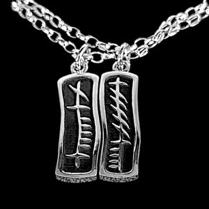 Ogham Anam Cara (Soul Mate) Pendant Set | Sterling Silver | Handmade in Ireland