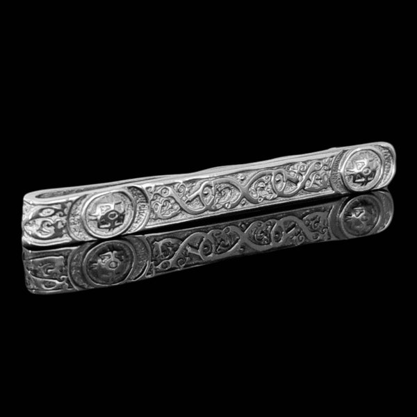 Sterling Silver Celtic Shield Tie Slide | Gold Celtic Tie Bar | Silver Tie Bar | Ardagh Jewelry | Men's Accessories | Handmade in Ireland