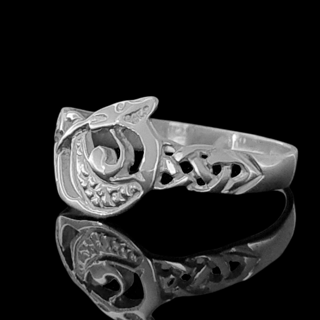 Celtic Dragon Ring Sterling Silver Irish Celtic Ring Gold Etsy