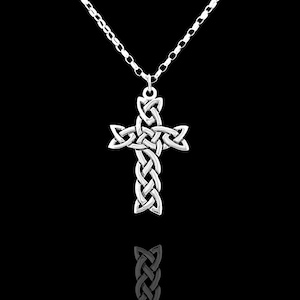 Sterling Silver Celtic Knot Cross | Heavyweight Cross | Handcrafted Irish Jewelry | Christian Celtic Cross | Designed and Made In Ireland