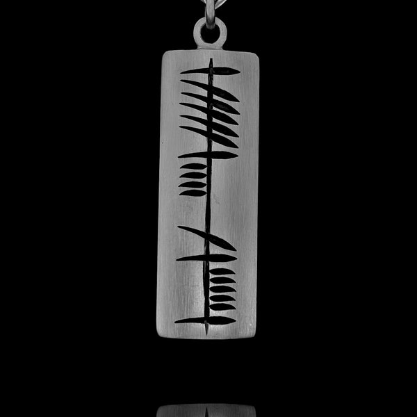 Sterling Silver Ogham Pendant | Handmade Personalised Necklace | Unique Irish Design | Dogtag Pendant | Made in Ireland | Worldwide Delivery