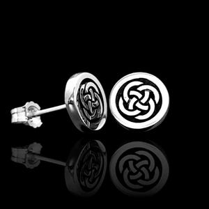 Tiny Celtic Dara Knot Stud Earrings | Contemporary Celtic Stud Earrings | Modern Irish Jewelry | Designed and Made in Ireland