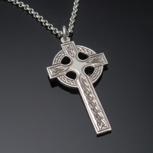 Sterling Silver Celtic Cross | Celtic High Cross | Silver Celtic Cross | Irish Christian Jewelry | Designed and Handmade in Ireland