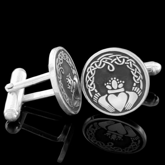 Boutons De Manchette Art Déco En Argent Sterling Poinçonné - Occasion Bon état - Style Vintage