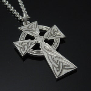 Handmade Sterling Silver Celtic Cross | Celtic High Cross | Silver Cross | Irish Christian Communion Jewelry | Designed and Made in Ireland