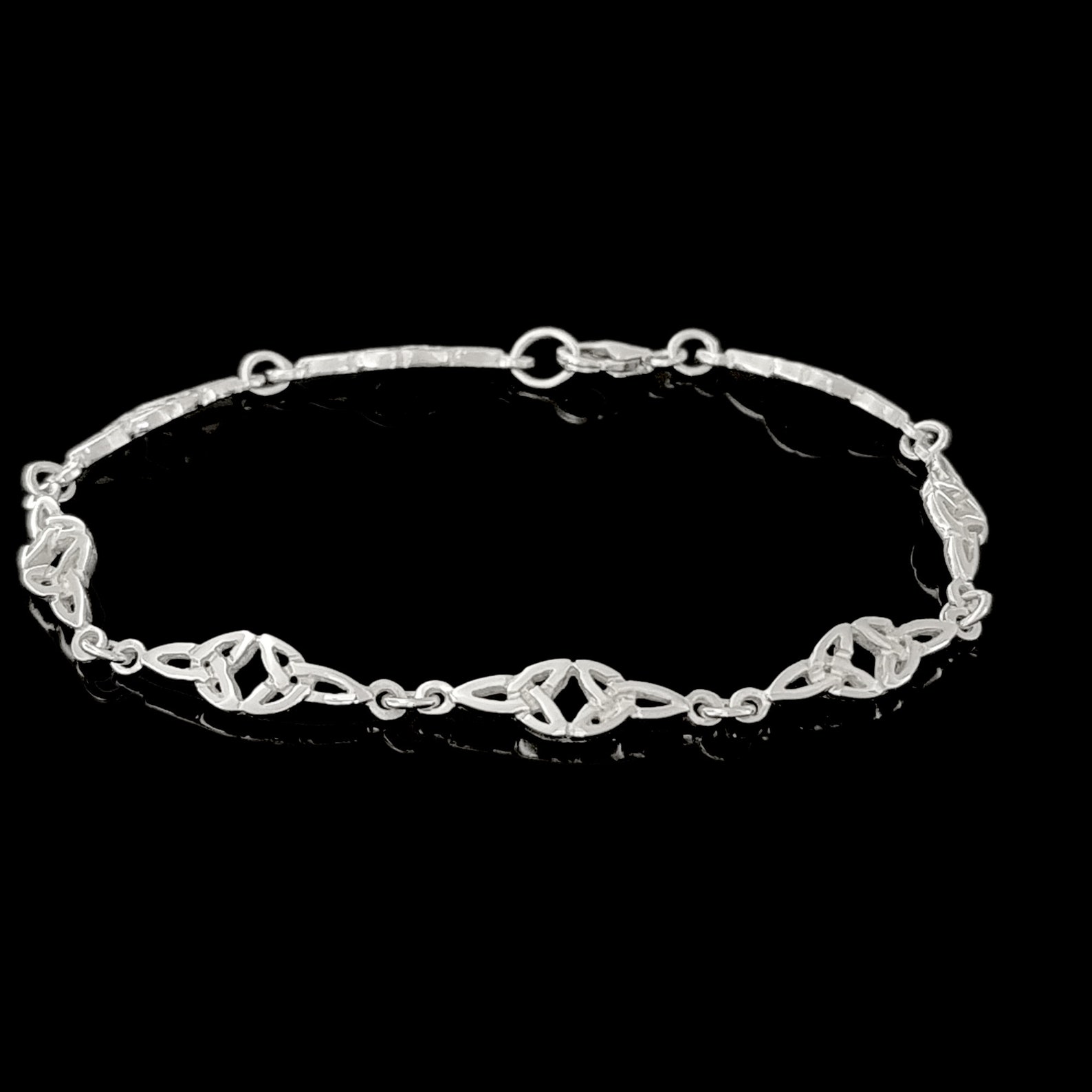 Double Trinity Knot Bracelet Sterling Silver Celtic Bracelet Etsy