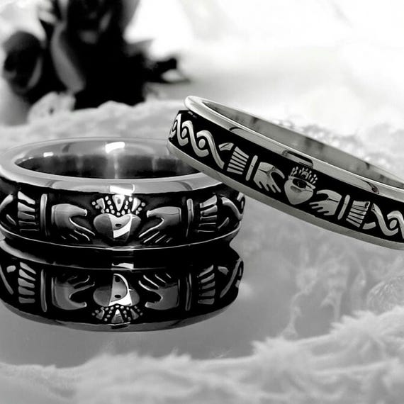 Claddagh Celtico Cuore Anello 925 Argento Sterling Sottile Love - Foto 9