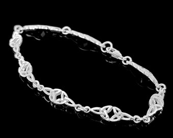 Double Trinity Knot Bracelet | Sterling Silver Celtic Bracelet | Silver Trinity Knot Bracelet | Irish Jewelry | Designed and Made in Ireland