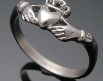 Irish Petite Claddagh Ring | Sterling Silver Ladies Claddagh Ring | Lightweight Gold Children's Claddagh Ring | Designed and Made in Ireland