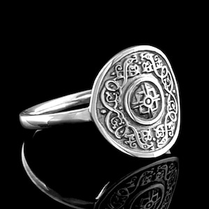 Celtic Shield Ring | Unique Irish Design | Sterling Silver Celtic Warrior Ring | Silver and Gold Celtic Ring | Designed and Made in lreland