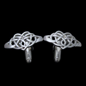 Claddagh Knot Cufflinks | Sterling Silver Unique Irish Cufflinks | Contemporary Gold Celtic Cufflinks | Designed and Handmade in Ireland