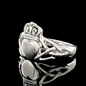 Sterling Silver Claddagh Ring | Silver Claddagh Ring | Unisex Claddagh Ring | Trinity Knot Claddagh Ring | Irish Claddagh | Made in Ireland