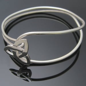 Sterling Silver Trinity Knot Bangle | Handcrafted Celtic Bangle | Designed and Made in Ireland | Irish Jewelry | Free Worldwide Shipping